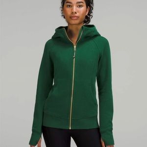 NWT Lululemon Scuba Full-Zip Hoodie Everglade Green / Gold size 8
